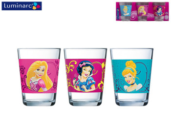 Стаканы стеклянные Luminarc "Disney Princess Royal" 160мл (цена за набор 3шт) 12635