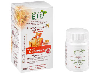 Бальзам-розтирання для суглобів і хребта Pharma Bio - "Пчеловіт" 50гр