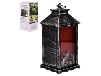 Камін-світильник декоративний з LED підсвічуванням, 13×30×30 см, живлення від USB та батарейок, колі