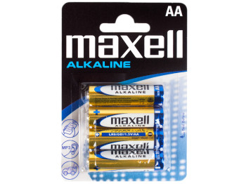 Батарейка Maxell Alkaline, 1.5V, AA, LR6 алкалінова (ціна за блістер 4шт) 163761