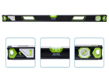 Рівень будівельний Alloid Pro, 100 см, 3 капсули, з магнітом та бічним вікном