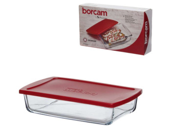 Форма для запікання Pasabahce Borcam, жароміцне скло, з кришкою, 26 х 15 х 5.5 см, 1320 мл