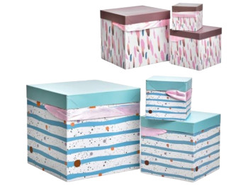 Коробка подарочная картонная Modern, 10x10/15x15/22x22см (цена за упаковку 3шт)