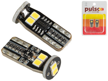 Лампа Pulso габаритная LED T10 CANBUS, 6SMD-2835,12v, 2.7W, 290lm White (цена за 2шт) (LP-10290)