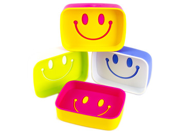 Мыльница овал пластик Смайлик 13x11см