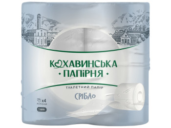 Бумага туалетная Серебро трехслойная, белая (4рул в упаковке)
