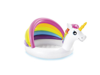 Бассейн детский надувной с навесом Единорог Baby Pools. Intex 57113