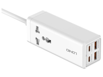 Мережевий подовжувач LDNIO SC1418 Power Strip PD/QC 65W Колір Білий