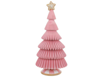 Декоративна фігура Зефірно-пряникова ялинка з флоковим напиленням, 21,5x21,5x48см