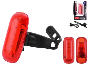 Велосипедный фонарь AQY-0116-6SMD (красный), ЗУ microUSB, встроенный аккумулятор