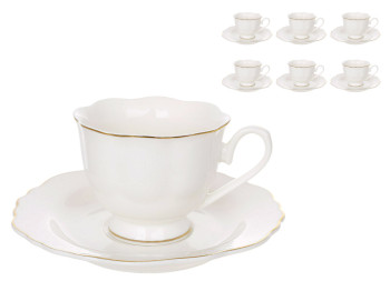 Набор кофейный фарфоровый White Elegance, 100 мл (цена за набор 12 предметов)
