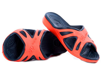 Шльопанці жіночі/підліткові оранжево-чорні 36/37 розмір