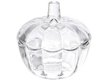 Ємність скляна Crystal Pumpkin, з кришкою, у формі гарбуза, 200 мл, 10×10 см