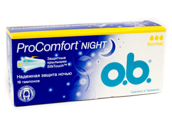 Тампоны O.b. "Pro Comfort Night Normal" 3капли 16шт 