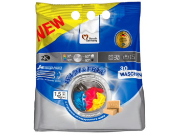 Порошок пральний Wash&Free Universal, універсальний, зі стружкою господарського мила, 1,5 кг