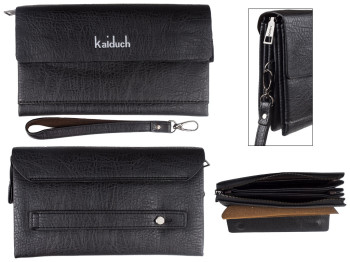 Клатч унісекс чоловічий/жіночий чорний "Kaiduch" 22,5х5х12,5см