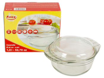 Кастрюля термостекло круглая Firex 1.5л