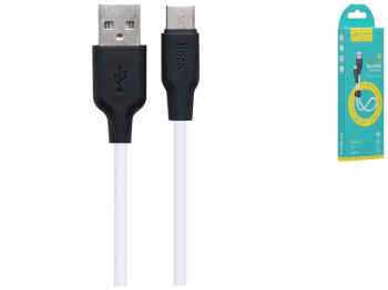Кабель USB Hoco X21 Plus Silicone Type-C 0.25m, Чорно-Білий