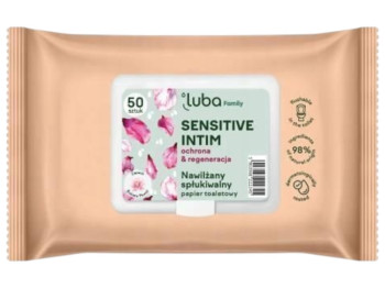 Туалетная бумага Luba Family влажная, с клапаном, Sensitive Intim, 50 штук
