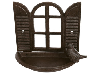 Кормушка для птиц, чугун, 20×9,5×16,5см, цвет коричневый