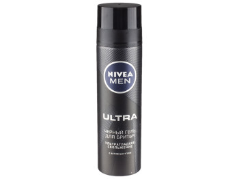Гель для гоління Nivea men "Ultra" чорний, з активним вугіллям 200мл