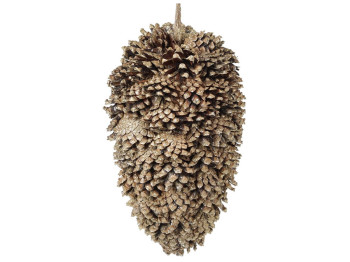Новорічний підвісний декор із шишок, колір - коричневий, 26см