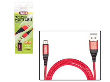 Кабель Pulso CC-4201M RD ,USB - Micro USB 3А, 1м, red (быстрая зарядка/передача данных)