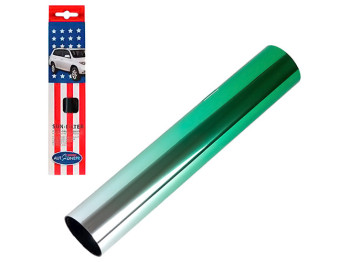 Полоса на лобовое стекло простая Autodnepr, 0,2x1,5м, Green-Silver