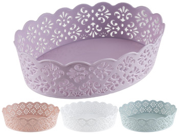 Фруктовница-поднос ажурная 21х16х6см (цвета ассорти) 84498-S