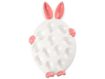Блюдо для яиц Rabbit, фарфор, 36,5х23х5см, цвет белый