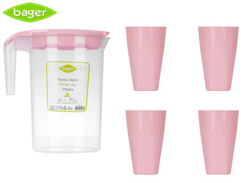 Набір для напоїв пластиковий Bager "Pink" (ціна за набір 5 предметів) 30810