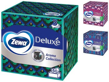 Серветки косметичні Zewa Deluxe Aroma, 3х шарові, 60шт