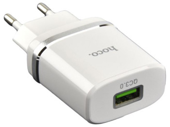 Сетевое зарядное устройство Hoco C12Q QC3.0 18W Type-C Цвет Белый