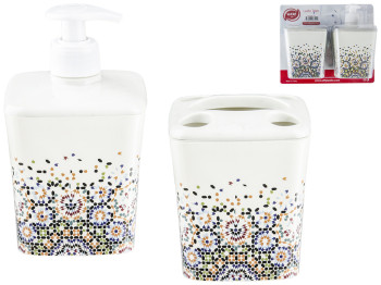 Набір в ванну пластиковий Elif Мозаїка (ціна за набір 2 предмети)