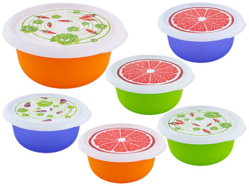 Миска з кришкою з декором 2,75л (кольори асорті) 169054