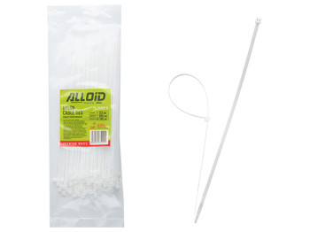 Хомут пластиковый Alloid, 2,5х200мм, 100шт, белый (PC-25200 W)