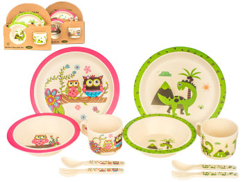 Набор детской, бамбуковой посуды Eco "Bamboo fibre kids set" 5 предметов