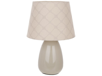 Лампа настольная с фарфоровым основанием и тканевым абажуром, 30,5см, цвет - бежевый