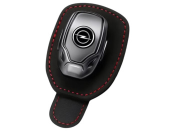 Держатель для очков и банковских карт Opel, кожа, цвет чёрный