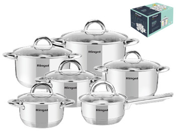 Набір посуду Ringel Hagen, 1,15/1,9/2,6/3,6/4,35/6,1л, (ціна за набір 12 предметів) 6900065336387