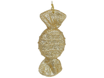Ёлочное украшение Конфета, 9см, цвет - золото