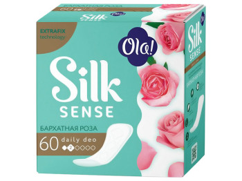 Прокладки гигиенические ежедневные Ola! Silk Sense Daily deo Бархатная роза 2капли 60шт