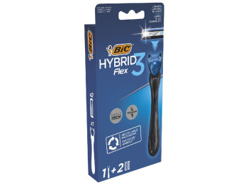 Бритва с 2 сменными кассетами BIC Flex 3 Hybrid 3 лезвия (цена за набор 1шт)