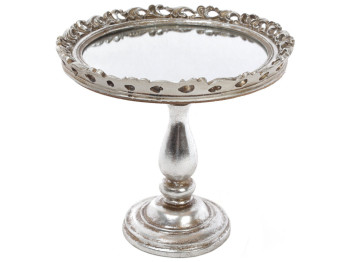 Подставка с зеркальной поверхностью, 27см, цвет – серебро
