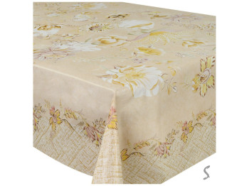 Клеенка-скатерть Fiesta, на тканевой основе, ПВХ, 1,20×1,50м, дизайн анемоны (цена за рулон)