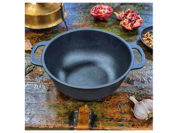 Кастрюля чугунная литая с ручками 24х24х11см 4л