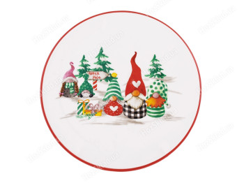 Тарелка керамическая Bonadi Рождественские Гномы 20 см