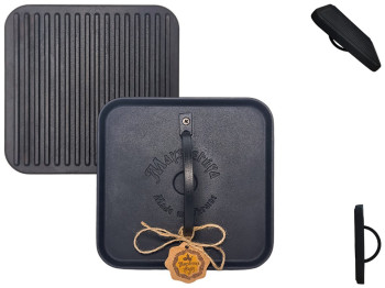 Прес-гриль чавунний Maysternya, квадратний, 21см, 3,5кг