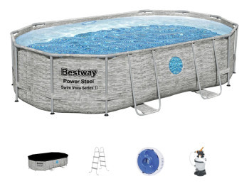 Бассейн каркасный овальный Power Steel. Bestway 56946