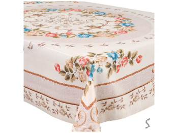 Клеенка-скатерть Fiesta, на тканевой основе, ПВХ, 1,20×1,50м, цветочный орнамент (цена за рулон)